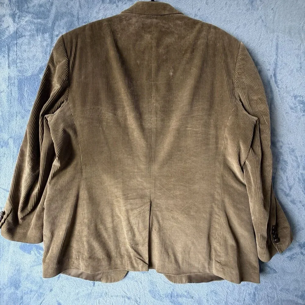 Covington Mens 48R Brown Corduroy Blazer Sport Coat Cotton 2 Button Jacket